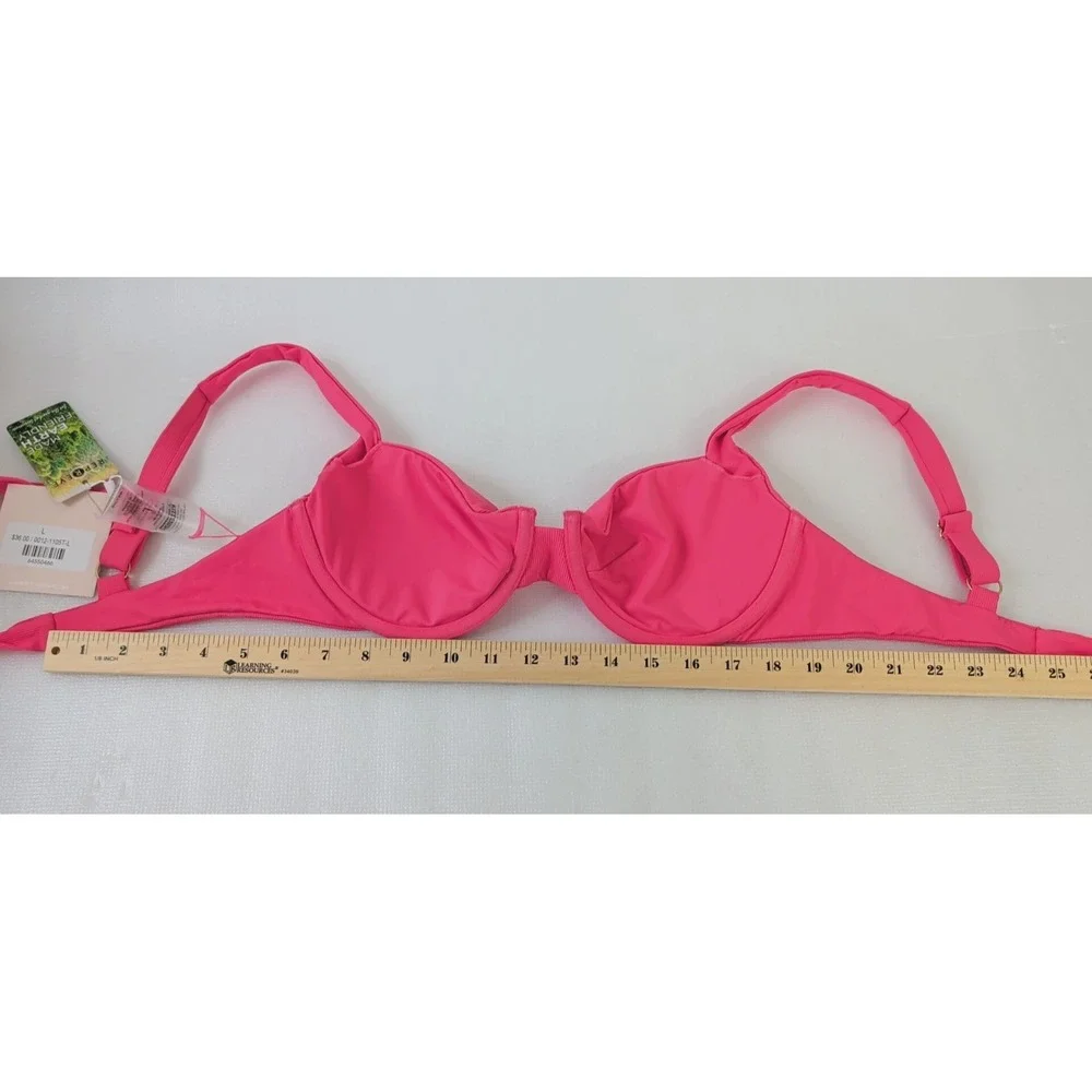 Kittenish Bikini Swim Set Womens‎ Large Pink Cheeky High Cut Beach Pool Vacation